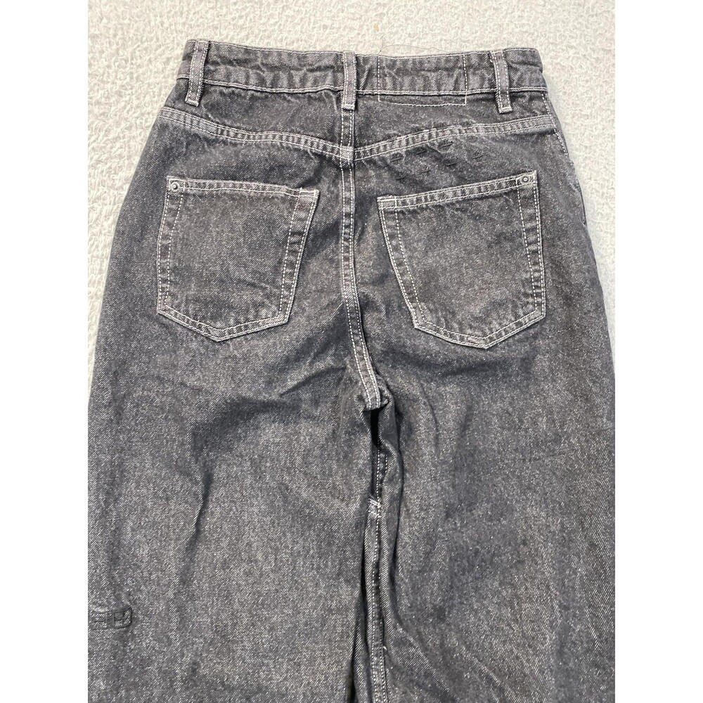 Ksubi Jeans Womens 24 Black Charcoal High Rise Wide Leg 100% Cotton Denim Turkey - Picture 10 of 16